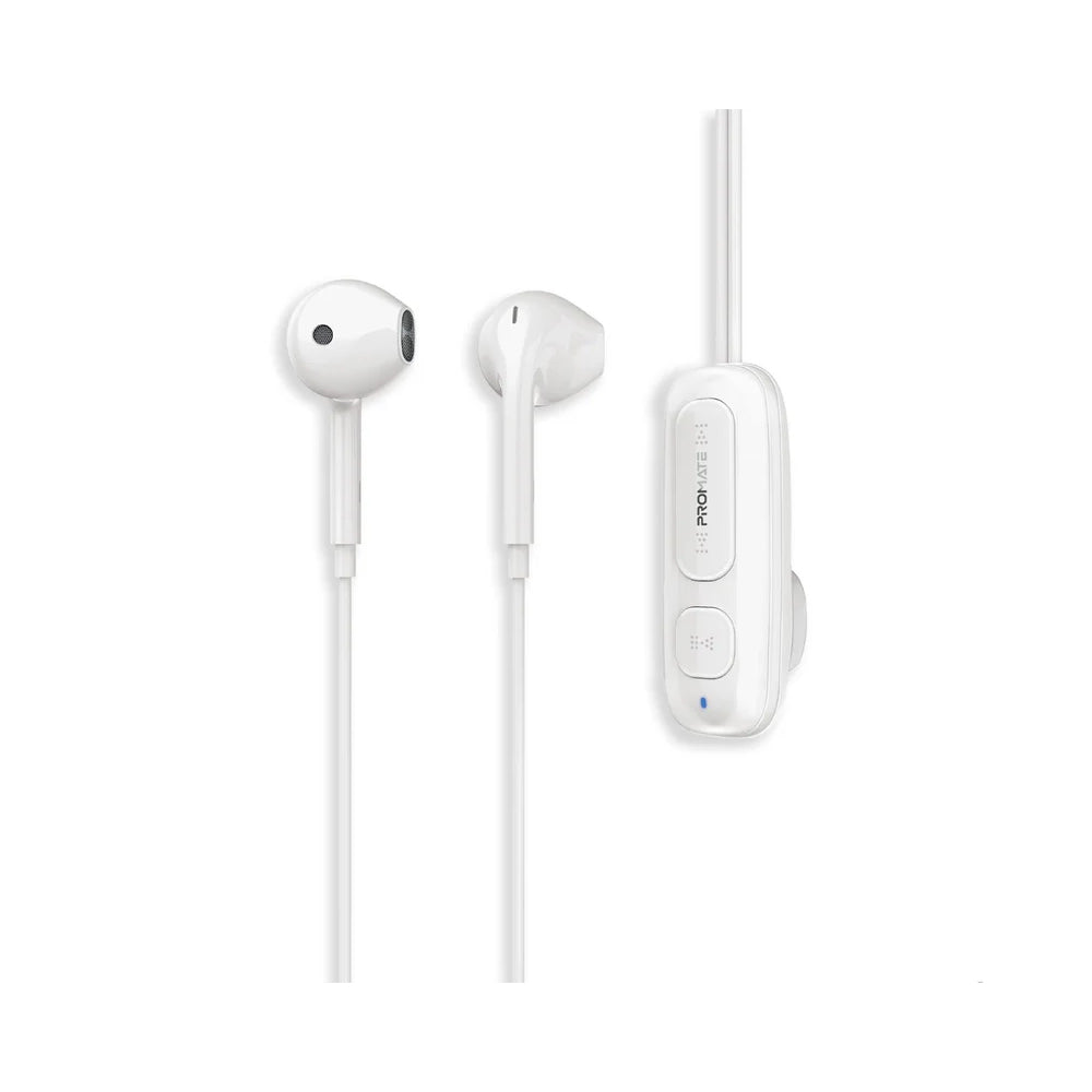 Promate Latch Clip-On High Fidelity Wireless Dynamic Earphones - White