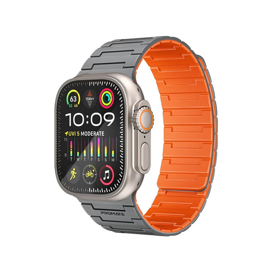 Promate MagBand-MS Premium Magnetic Silicone Watch Band - Grey