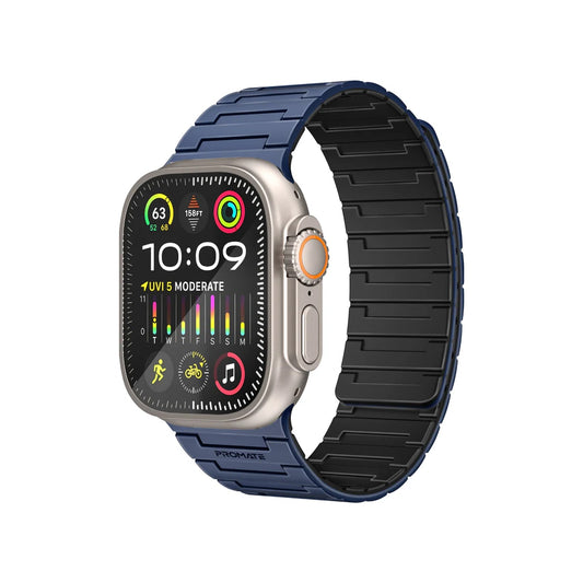Promate MagBand-MS Premium Magnetic Silicone Watch Band - Navy