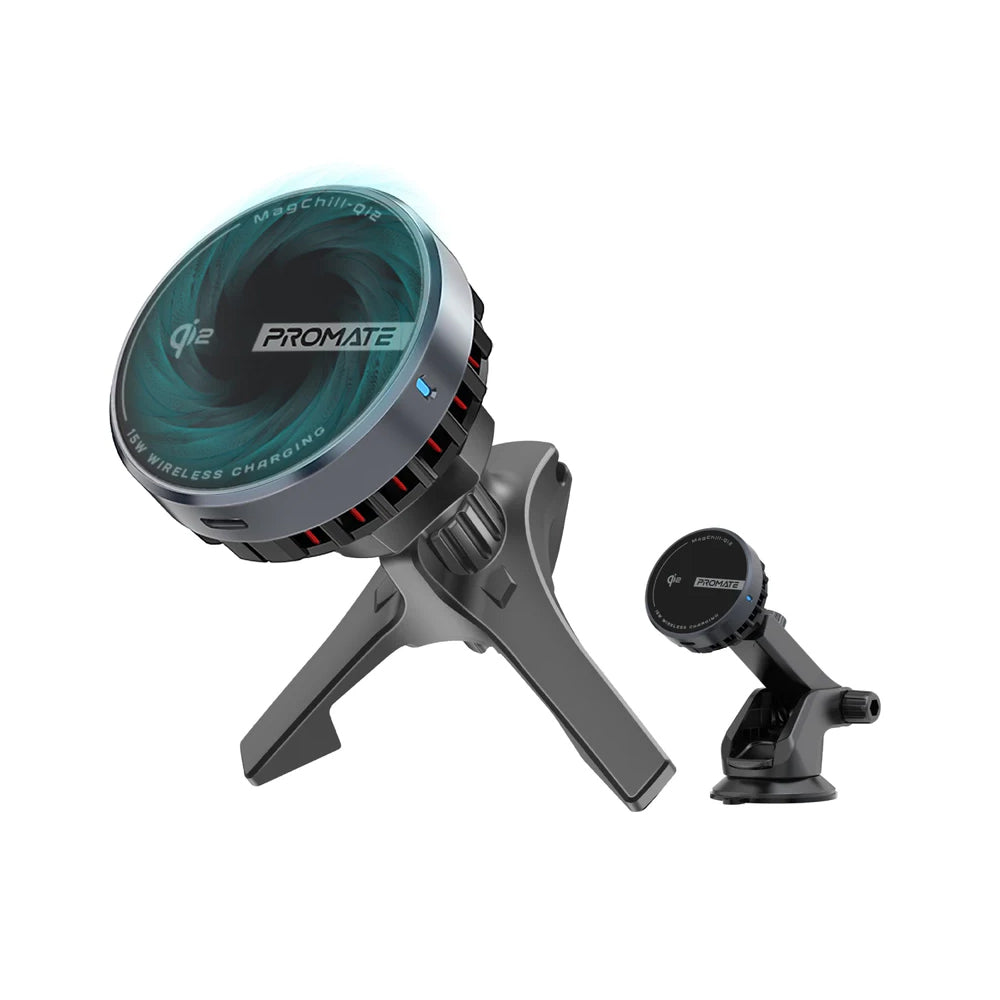 Promate MagChill-Qi2 ActiveCool Cradleless 15W Qi2 Certified Wireless SmartPhone Charger Mount