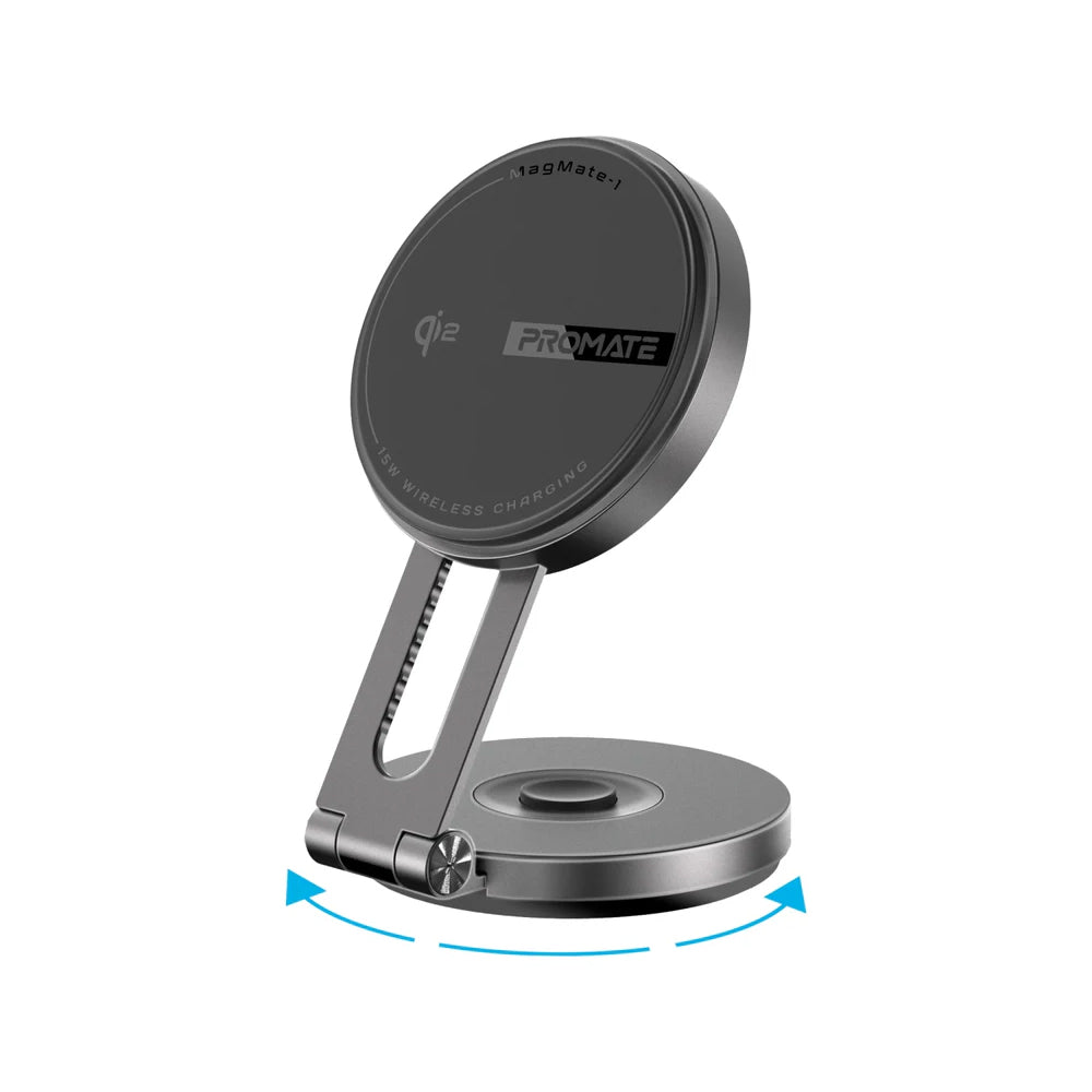 Promate MagMate-1 15W Qi2 Certified Extending Magnetic Wireless Smartphone Charging Mount