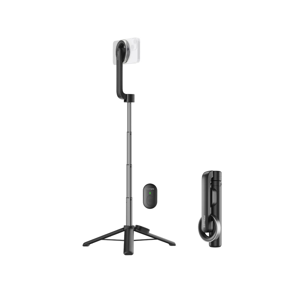 Promate MagStick MagSafe Compatible Foldable Selfie Stick with BT Remote Control