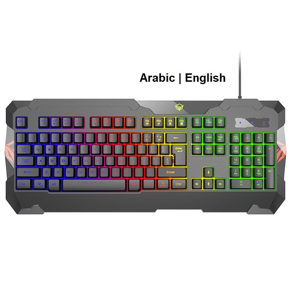 Meetion MT C505 4 in 1 Gaming Combo Kit: RGB Keyboard, 3200DPI Mouse, Backlit Headphone With Omni Directional Microphone, High Precision Mouse Pad