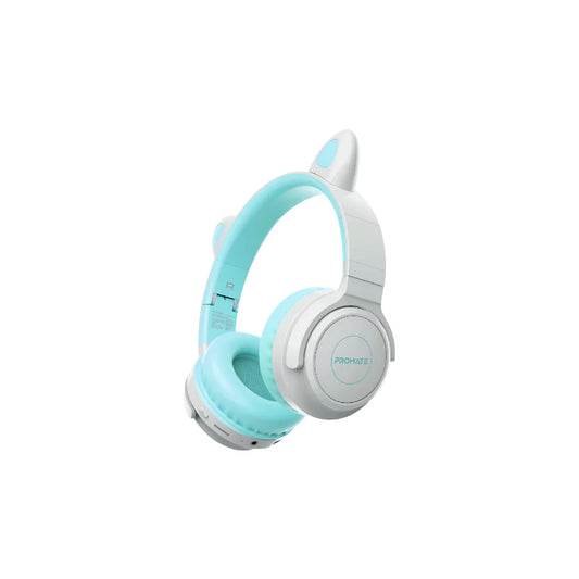 Promate Panda KidSafe Kawaii Style Wireless Kids Headset - Aqua
