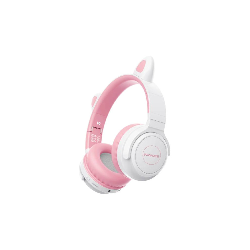 Promate Panda KidSafe Kawaii Style Wireless Kids Headset - Bubble Gum