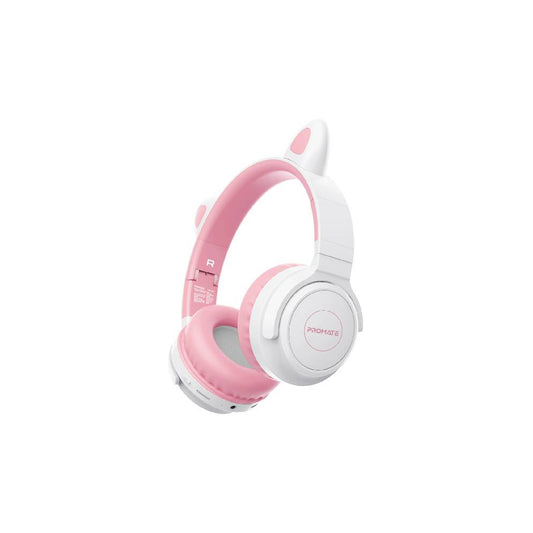 Promate Panda KidSafe Kawaii Style Wireless Kids Headset - Bubble Gum