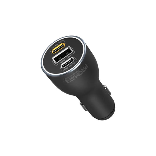 Promate PowerDrive-120 120W RapidCharge™ Car Charger with Dual Power Delivery and Quick Charge Ports