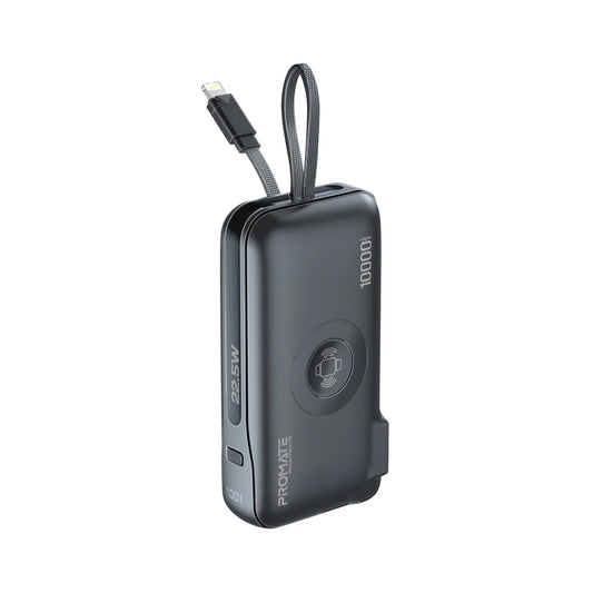 Promate PowerPack-10i 10000mAh  Ultra-compact Fast-Charging Power Bank with AC Charger, Apple Watch Charger and Built-In Ligh