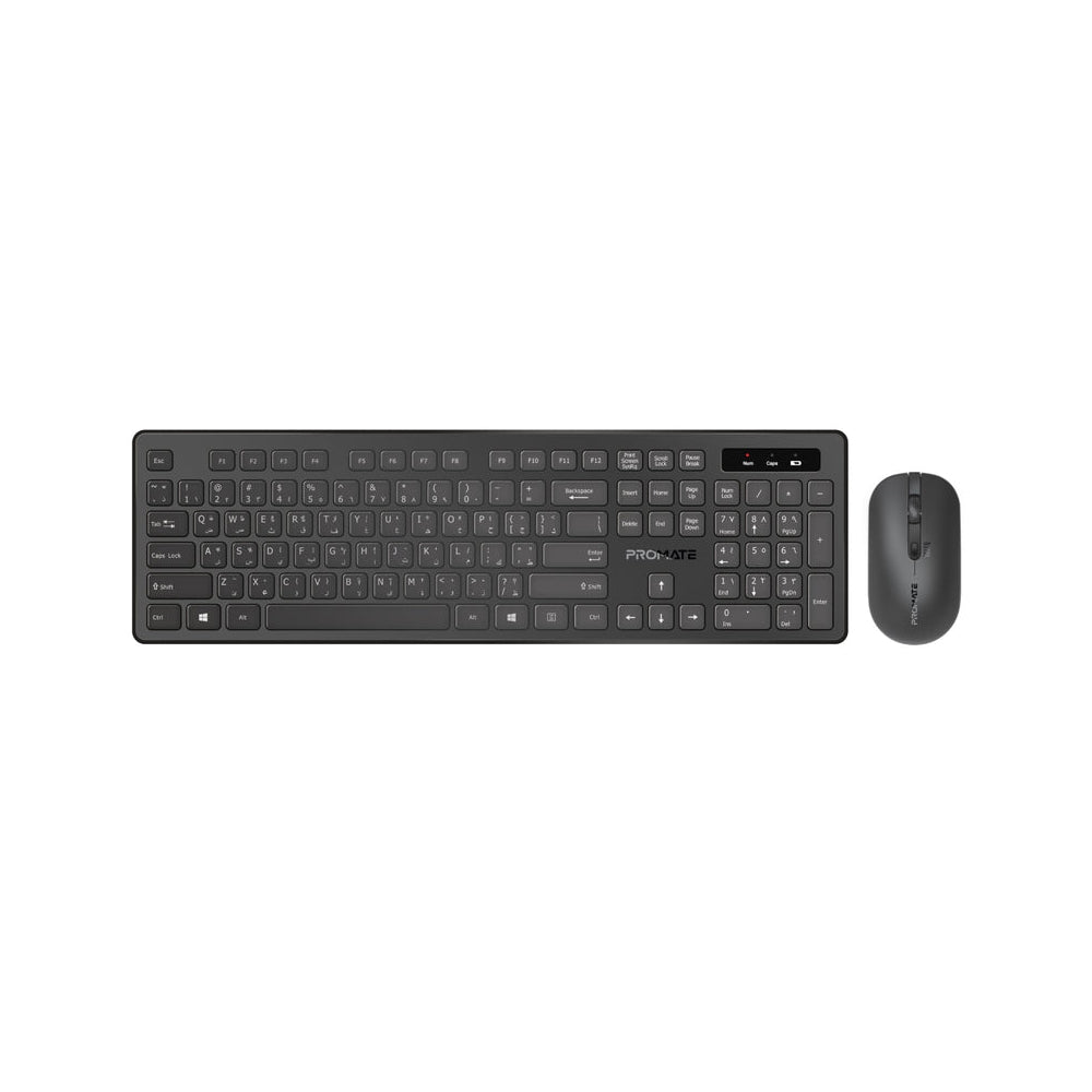 Promate ProCombo-13 Sleek Profile Full-Size Wireless Keyboard and Mouse EN-AR