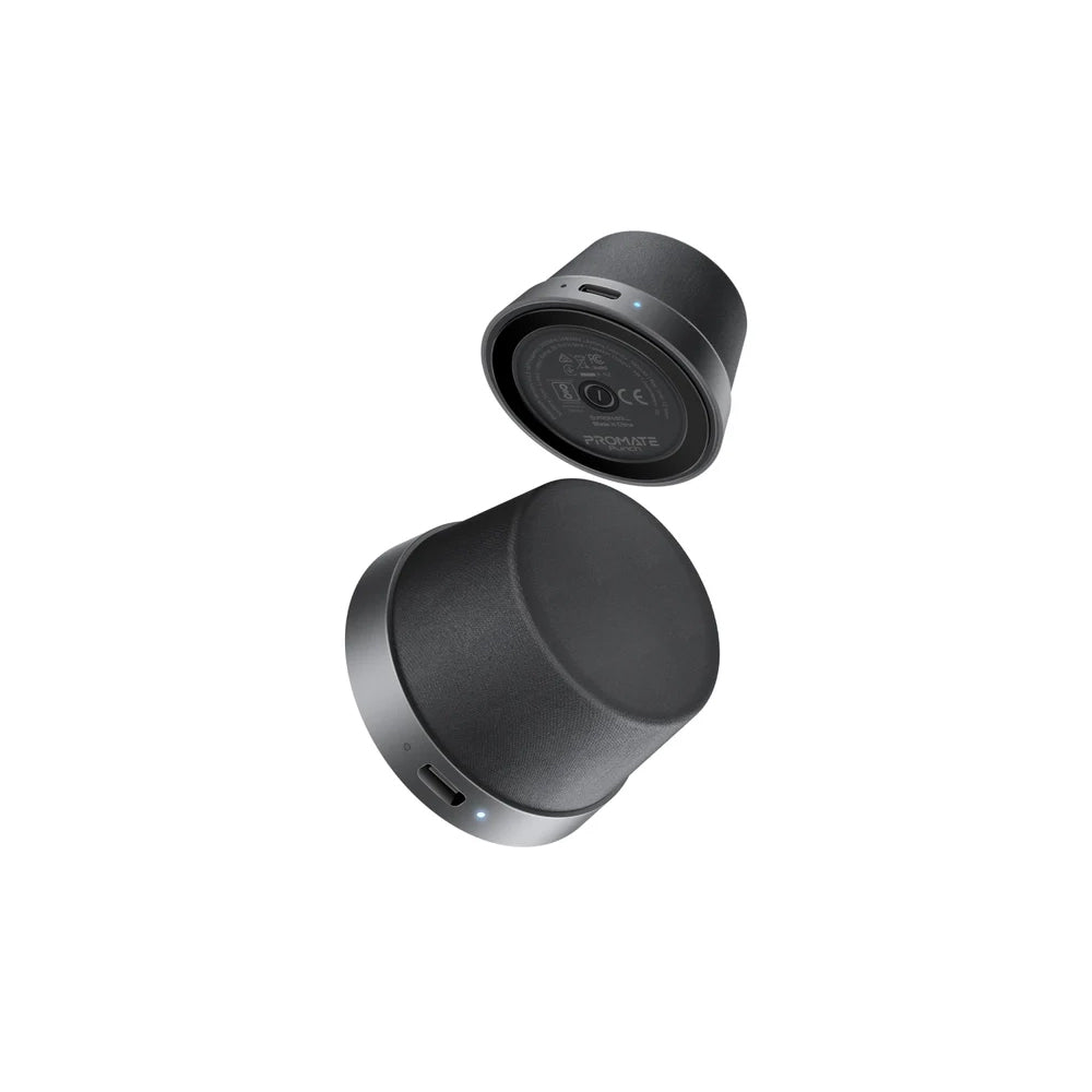 Promate Punch High-Fidelity Mini Bluetooth Speaker with MagSafe Compatible Base - Black