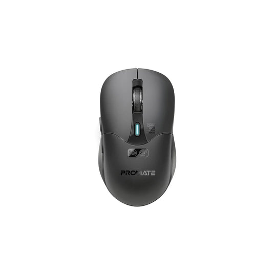 Promate Samo Dual Mode Rechargeable Wireless Mouse with BT & RF Connectivity - Black