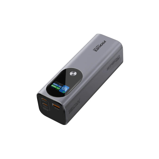 Promate Titan-160 27600mAh Ultra-Compact 160W Multi-Port PD 3.1 Power Bank with TFT LCD Screen
