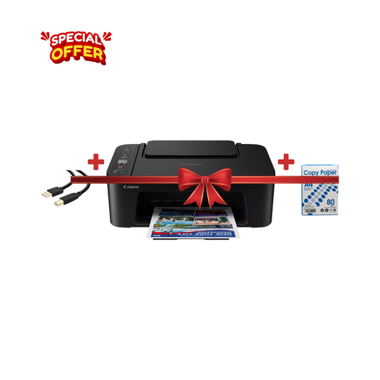 Canon PIXMA TS3640 Wireless Colour All-in-One Inkjet Photo Printer + USB Cable + A4 Paper Combo