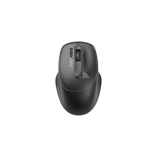 Promate UniGlide EZGrip™ Ergonomic Wireless Mouse - Black