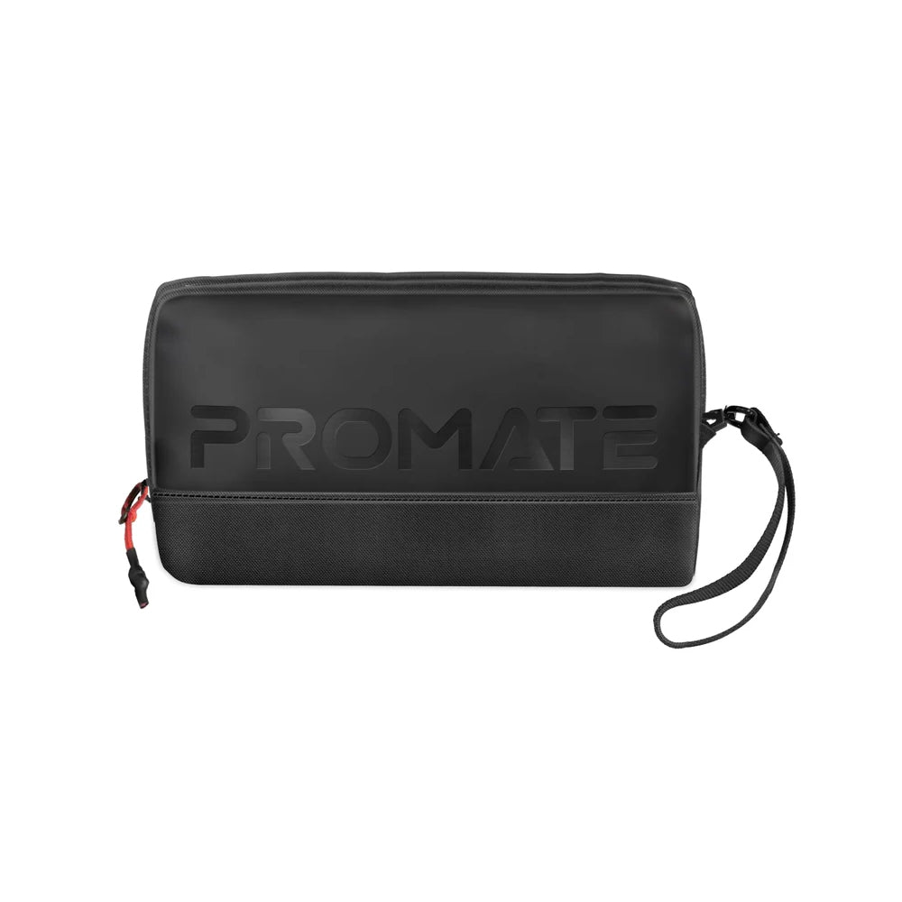 Promate Vali Lightweight Tech Essential Organizer Pouch Bag with Multiple Pockets - Black