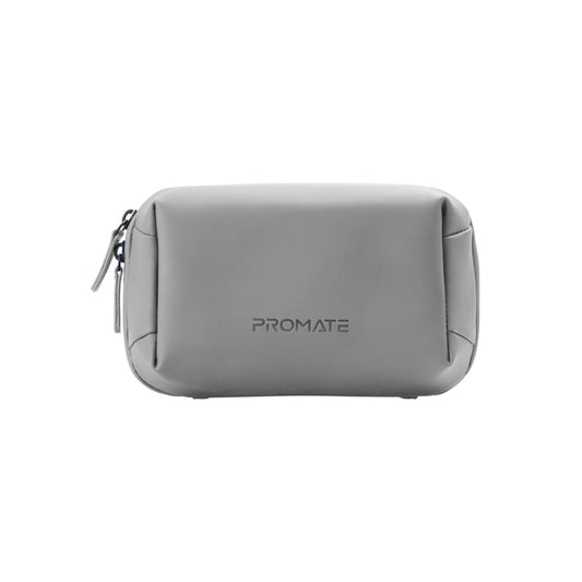 Promate Velvena Compact Tech Essential Organizer Pouch Bag with Multiple Compartments - Grey