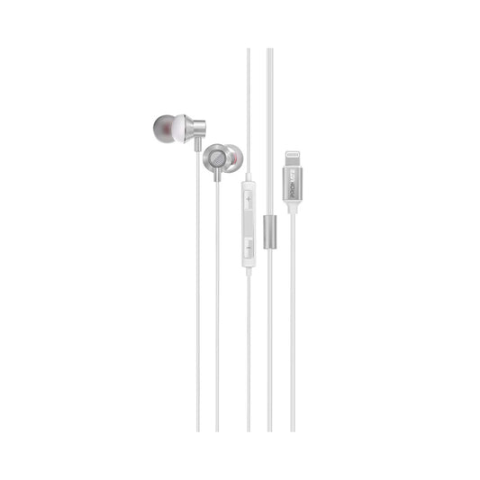 Promate Vibe-LT MFi-Certified Ergonomic In-Ear Lightning Connector Earphones - White