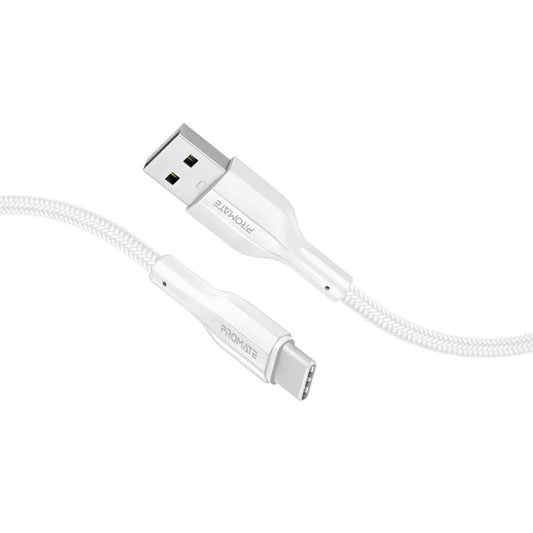 Promate xCord-AC200 Super Flexible Data and Charge USB-C Cable - White