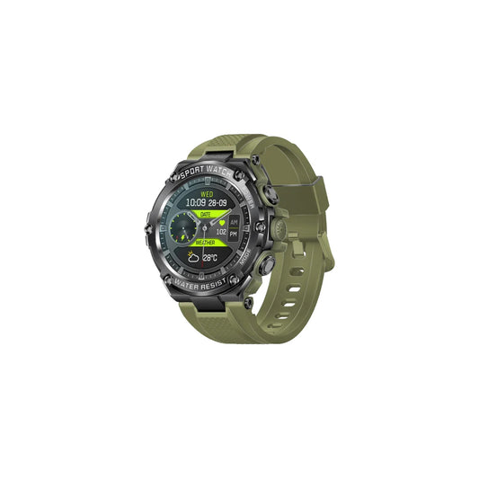 Promate XWatch-R19 1.53" Round Screen Fitness Tracker Smartwatch with BT Calling - Midnight Green