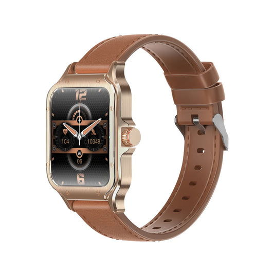 Promate XWatch-RM ActivLife™ Curved AMOLED Screen Smartwatch with BT Calling - Gold